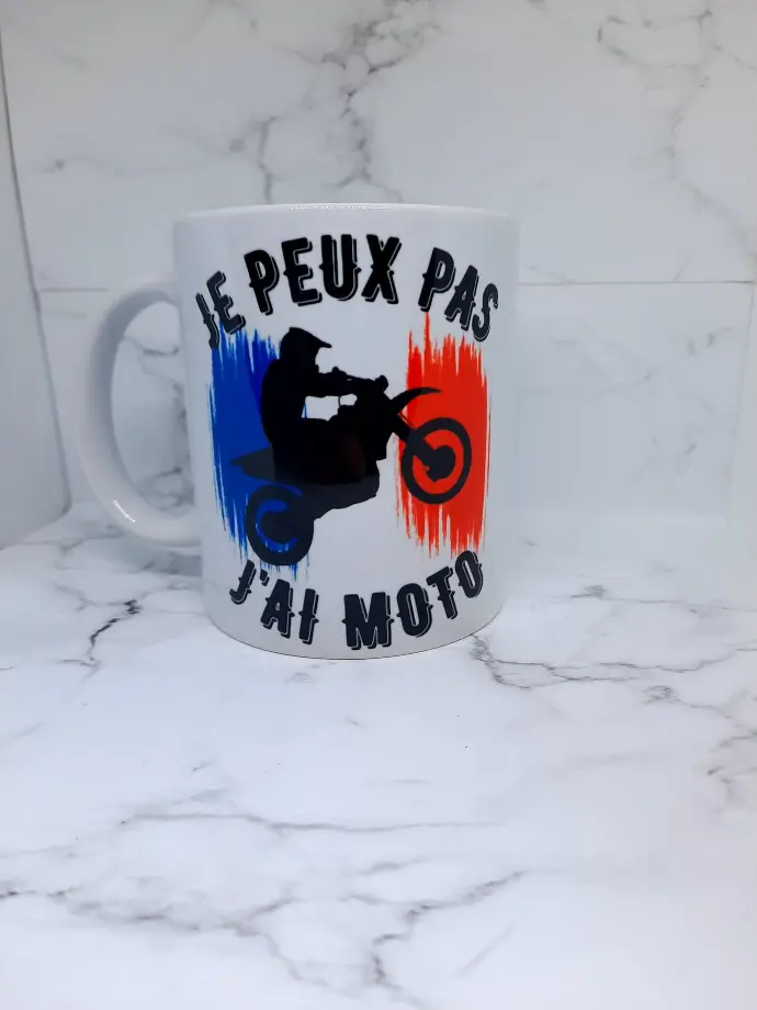 Mugs Je peux pas j'ai moto​
