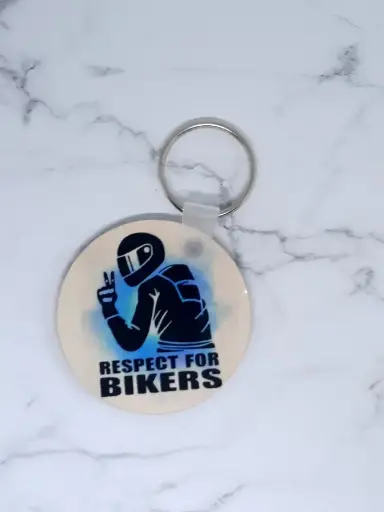 Porte-clés Respect for bikers bleu