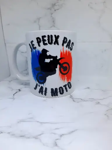 Mugs Je peux pas j'ai moto​